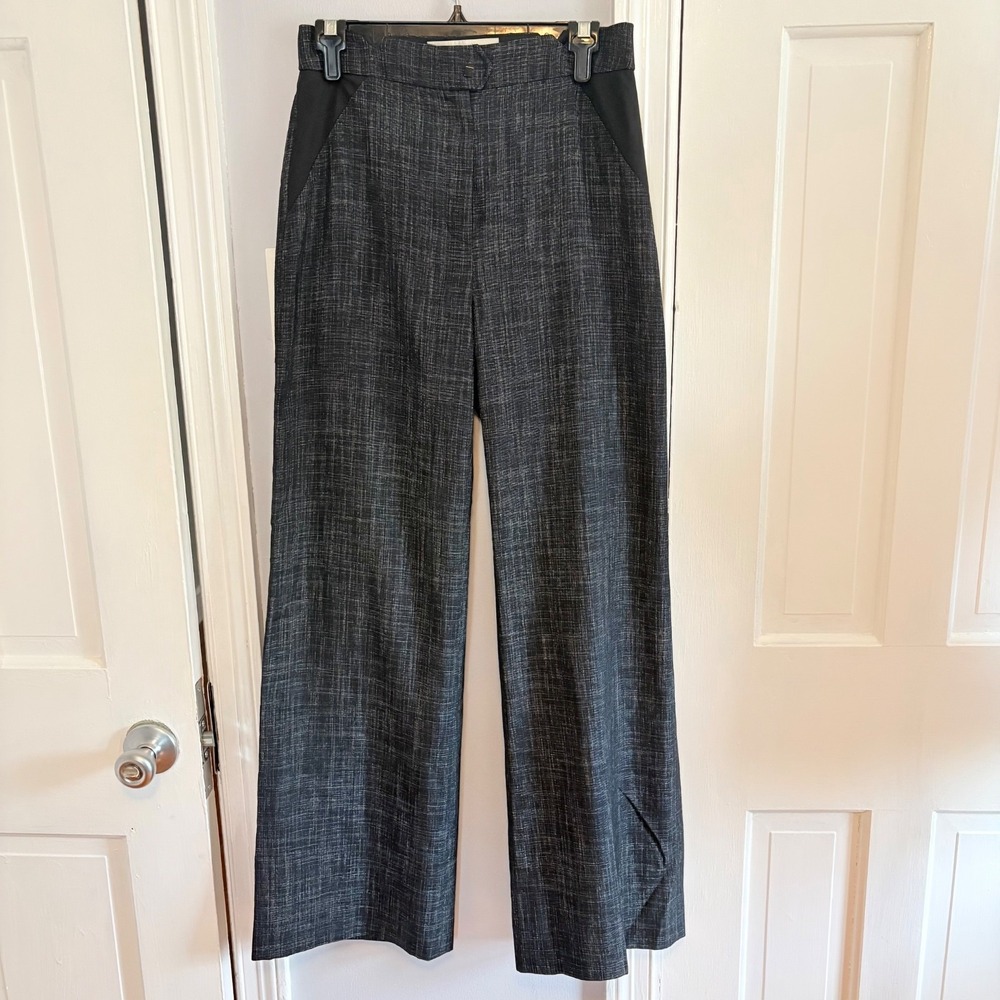 Anthropologie Leifsdottir Womens 6 Black Wide Leg Pants 28" X 30.5" Career